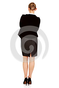 Back view of elegant businsess woman