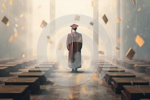 Abstract fantasy about the future of college or high school graduates