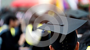 Back view of graduates