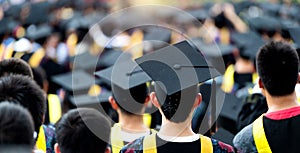 Back view of graduates