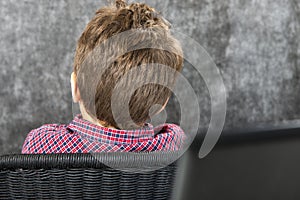 Back view of head of young boy
