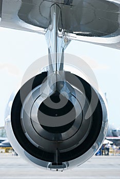 Back view of a jet engine