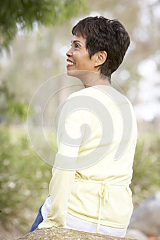 Back View Of Senior Woman Outdoors