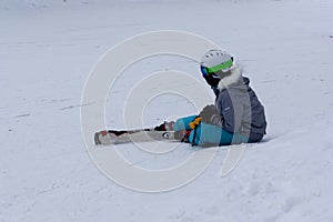 Back view of siker girl sitting and relaxing