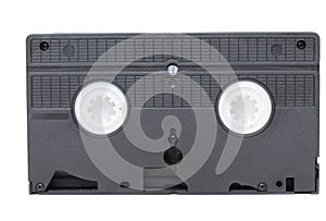 Back view of vhs video tape