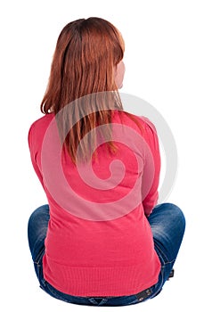 Back view of woman sitting