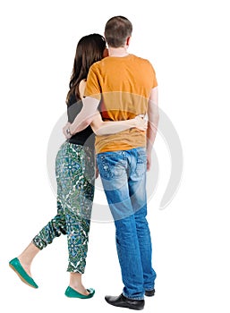 Back view of young couple