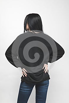 back view of young woman