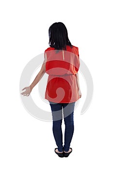 Back view of young woman