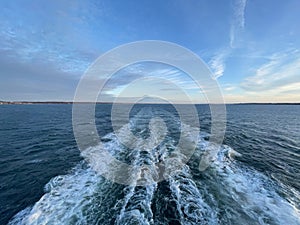 Back water of a ferry in the Öresund