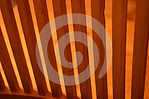 Back of a wooden chair close up