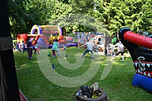 Back yard bouncy castle