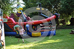 Back yard bouncy castle
