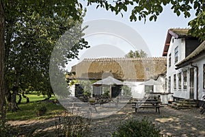 the back yard of the Mollegard Cafe at Ersum Abbey