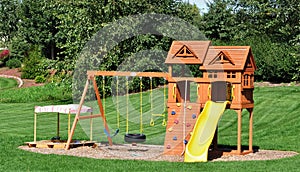 Back Yard Wooden Swing Set