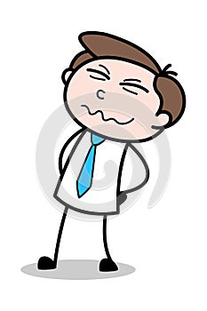 Backache - Office Businessman Employee Cartoon Vector Illustration