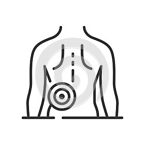 Backache - vector line design single isolated icon