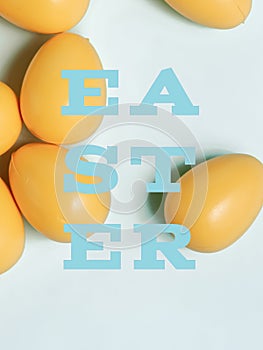 Background design for easter , background concept with eggs and  easter text