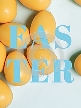 Background design for easter , background concept with eggs and  easter text