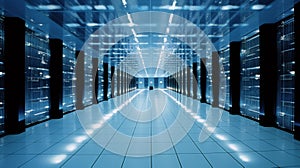 The backbone of digital infrastructure and showcasing the power and scale of cloud computing and storage, Generative AI