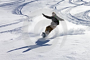 Backcountry snowboarding photo