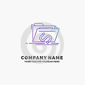 Backdoor, exploit, file, internet, software Purple Business Logo Template. Place for Tagline