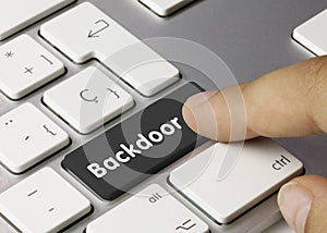 Backdoor - Inscription on Black Keyboard Key photo