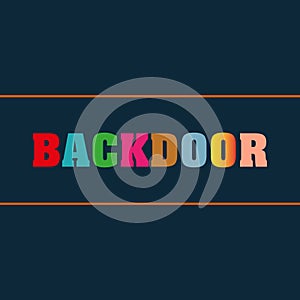 backdoor word block on black photo