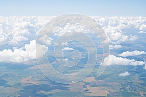 Backdrop of dreaming picture. Freedom background. The sky above the clouds on a clear day