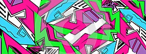 Backdrop, graffiti drawing style,wallpaper, abstract geometric futuristic bright background