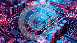 a backdrop for impactful keynotes, showcasing semiconductors as focal points to symbolize progress in technology.