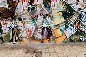 Backdrop with nice graffiti. Perfect for photoshootings. photo