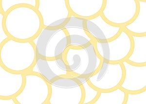 A backdrop of overlapping white filled circles with light yellow beige rims