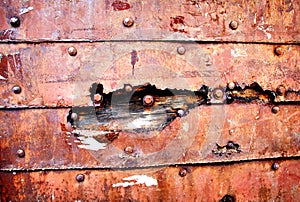 Backdrop of rusty old metallic wall
