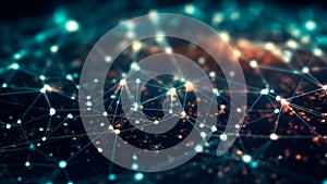 Backdrop showcasing a complex network of interlinked connections, Generative AI