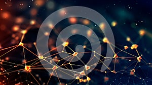 Backdrop showcasing a complex network of interlinked connections, Generative AI