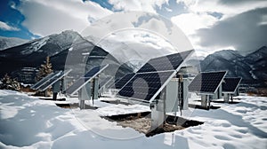 backdrop solar panels in snow