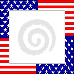 American flag symbols patriotic frame border.