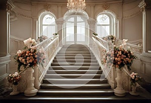 Backdrop Wedding Portrait Maternity Rococo Staircase Floral Photography Similar Keywords architecture interior palace building