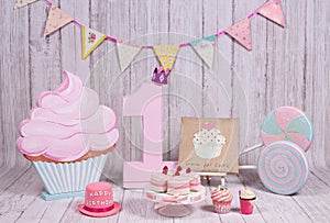 Backdrops for celebration of 1st year baby, boy & girl, smash the cake photo session