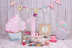 Backdrops for celebration of 1st year baby, boy & girl, smash the cake photo session