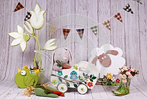 Backdrops for photo studio with Easter holiday theme