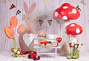 Backdrops for photo studio with Easter holiday theme