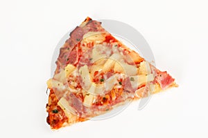 Backed pizza with pinapple and ham