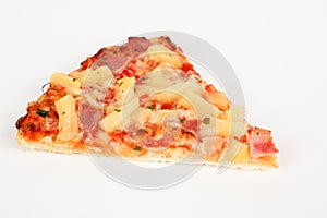 Backed pizza with pinapple and ham