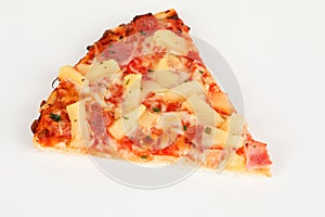 Backed pizza with pinapple and ham