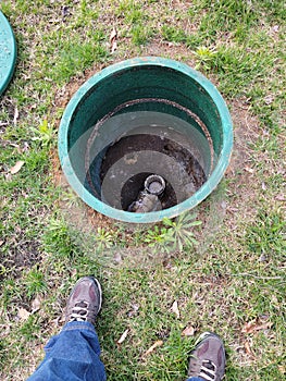 Backed up septic tank sewer