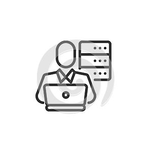 Backend Developer line icon