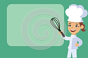 Backery chef woman banner background