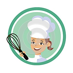 Backery woman chef logo photo